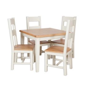 Boston Ivory Living Small Square Dining Table & Chairs Set