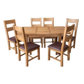Boston Rustic Living Large Extending Rustic Dining Table & Chairs Set