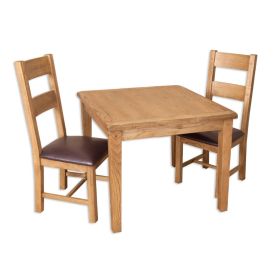 Boston Rustic Living Small Square Dining Table & Chairs Set