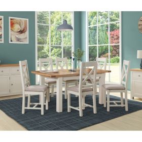 Dorset Ivory Medium Extending Dining Table & Chairs Set