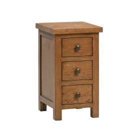 Harrogate Compact 3 Drawer Bedside in Rustic Oak