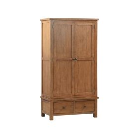 Harrogate Double Wardrobe With 2 Drawers in Rustic Oak