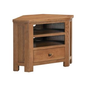 Harrogate Corner TV Unit in Rustic Oak