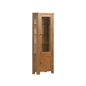 Harrogate Glazed Corner Display Cabinet in Rustic Oak