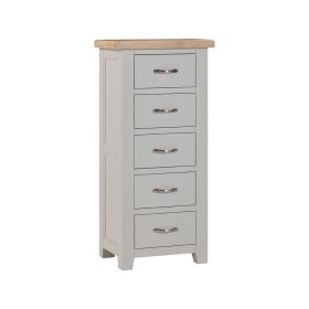 Berkshire 5 Drawer Tall Chest of Drawers in Moon Grey