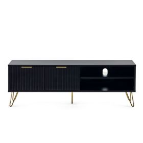Julian Bowen Murano TV Unit in Black & Gold