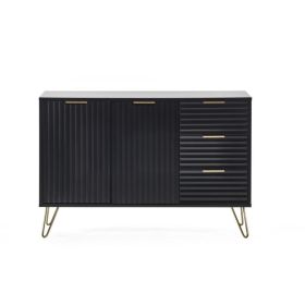 Julian Bowen Murano Large Sideboard in Black & Gold