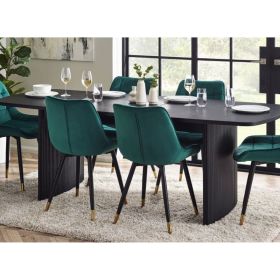 Julian Bowen Louis Fluted Extending Dining Table in Black with Optional Chairs