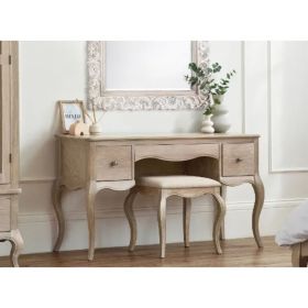 Julian Bowen Camille Dressing Table And Stool in Limed Oak