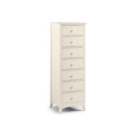 Julian Bowen Cameo 7 Drawer Narrow Chest in Stone White