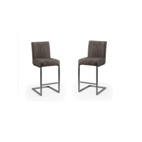 Julian Bowen Brooklyn Bar Stools in Charcoal Grey - Set of 2