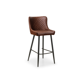 Luxe Faux Leather Barstool - Brown