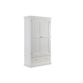 Julian Bowen Clermont 2 Door 1 Drawer Wardrobe in Surf White