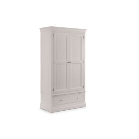 Julian Bowen Clermont 2 Door 1 Drawer Wardrobe in Light Grey