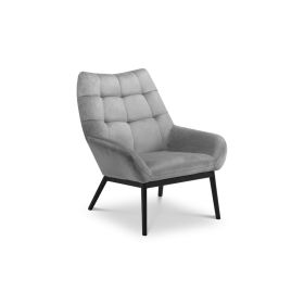 Julian Bowen Lucerne Velvet Chair in Grey