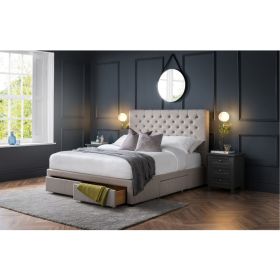 Julian Bowen Wilton Deep Button 4 Drawer Bed in Grey