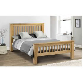 Julian Bowen Amsterdam High Foot End Bed in Solid Oak