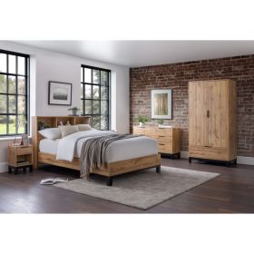 Julian Bowen Bali Bookcase Headboard Bed in Light Oak