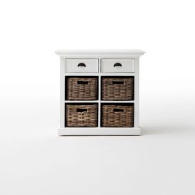 Halifax Medium Buffet with Basket Set in Classic White