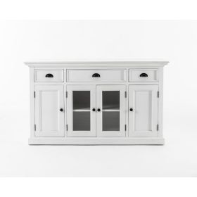 Halifax Buffet with 4 Glass Doors & 3 Drawers in Classic White