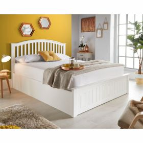 Grayson White Wooden Ottoman Bed - Multiple Sizes