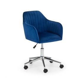Kahlo Velvet Swivel Office Chair Blue/Chrome