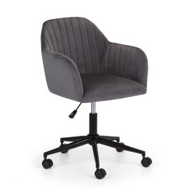 Kahlo Velvet Swivel Office Chair Grey/Black