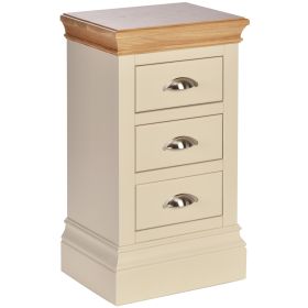 Lundy Painted Compact Narrow Bedside Table in Ivory