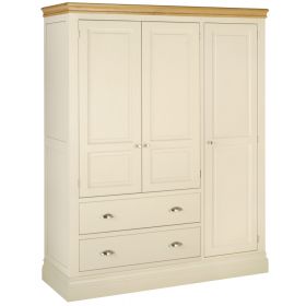 Lundy Painted Triple Wardrobe With Drawers
