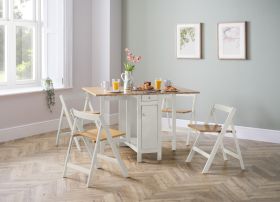 Julian Bowen Savoy Dining Set in White & Light Oak