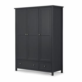 Julian Bowen Maine 3 Door Combination Wardrobe - Anthracite