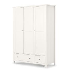 Julian Bowen Maine 3 Door Combination Wardrobe - Surf White