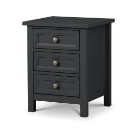 Maine 3 Drawer Bedside - Anthracite