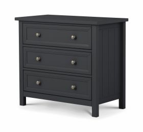 Julian Bowen Maine 3 Drawer Wide Chest - Anthracite
