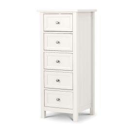 Julian Bowen Maine 5 Drawer Tall Chest in Surf White