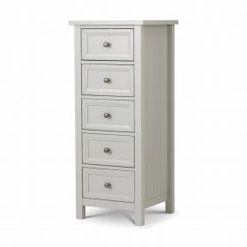 Maine 5 Drawer Tall Chest - Dove Grey