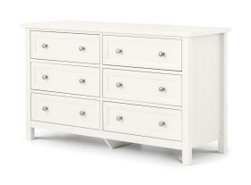 Julian Bowen Maine 6 Drawer Wide Chest - Surf White
