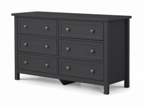 Maine 6 Drawer Wide Chest - Anthracite