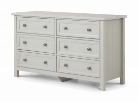 Maine 6 Drawer Wide Chest - Dove Grey