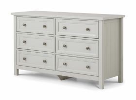 Julian Bowen Maine 6 Drawer Wide Chest in Dove Grey