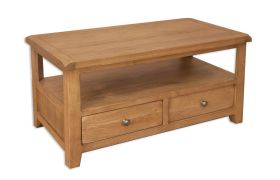 Boston Rustic Living 2 Drawer Rustic Coffee Table