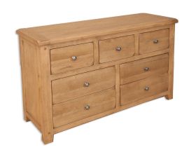 Boston Rustic Bedroom 7 Drawer Wide Rustic Chest