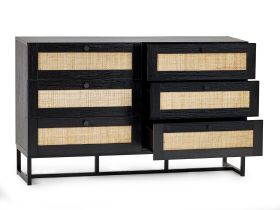Julian Bowen Padstow 6 Drawer Chest in Black