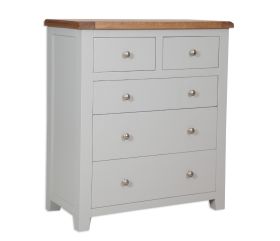 Boston French Grey Bedroom 5 Drawer Contemporary Grey Chest