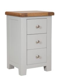 Boston French Grey Bedroom 3 Drawer Contemporary Grey Bedside Table