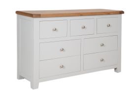 Boston French Grey Bedroom 7 Drawer Wide Contemporary Grey Chest