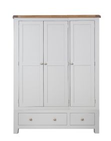 Boston French Grey Bedroom 3 Door Contemporary Grey Wardrobe