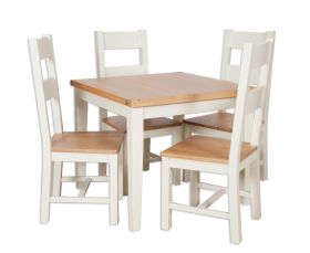 Boston Ivory Living Small Square Dining Table with Optional Chairs