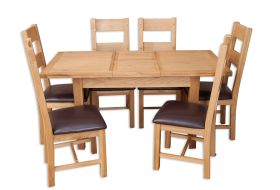 Boston Natural Oak Living Medium Extendable Oak Dining Table