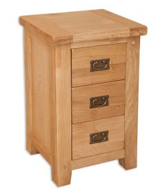 Boston Natural Oak Bedroom 3 Drawer Oak Bedside Table